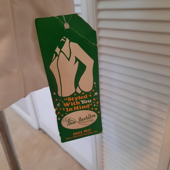 RARE vtg white lace blouse USA sz 13/14 new fashion creation NWT *J - Picture 6 of 7